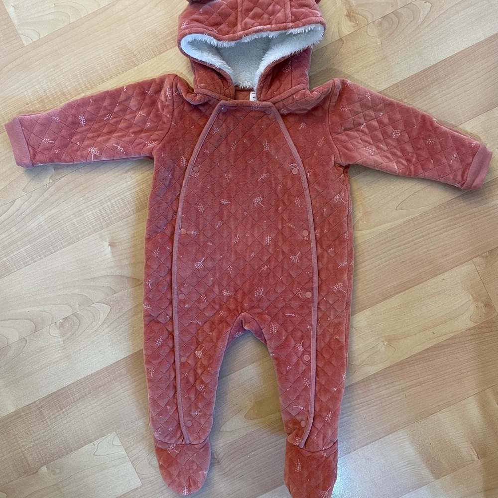 Nordstrom Quilted Coral Hooded Baby Bunting